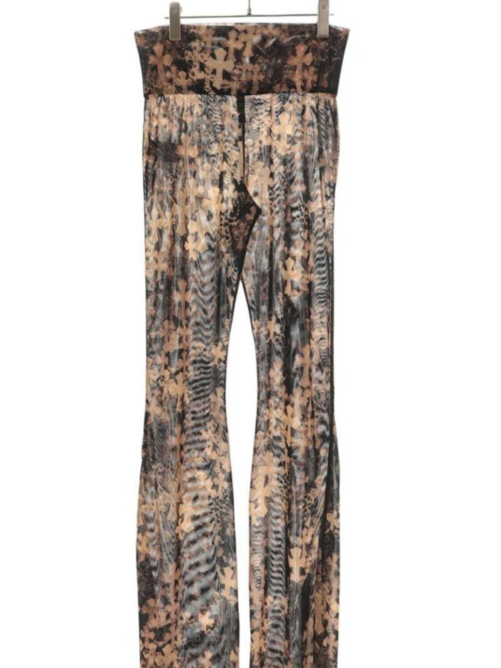 Chrome Hearts Cemetery Cross Mesh Lace Flare Long Pants All Over Print